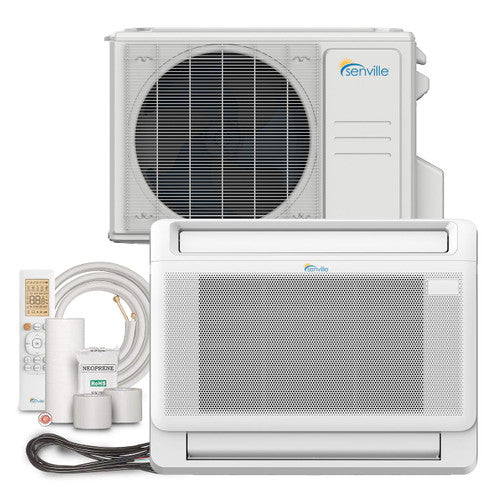 Senville AURA 12K BTU Floor Mounted Mini Split Air Conditioner and Heat Pump Complete System 208-230V/60Hz, SENA/12HF/IF (R454-B Refrigerant)