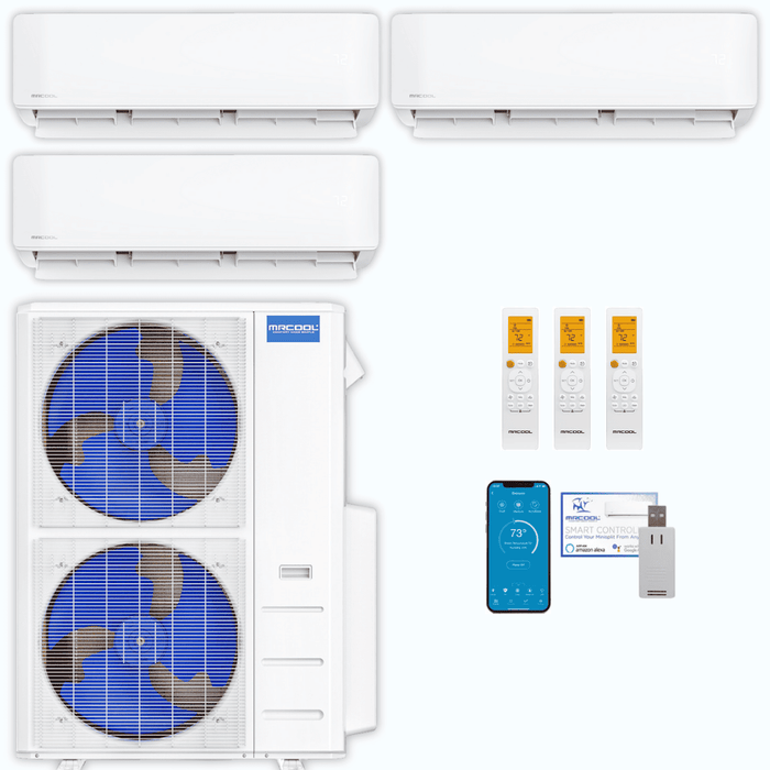 MRCOOL DIY 5th Gen 3-Zone 42,000 BTU Ductless Mini Split Air Conditioner & Heat Pump (6K+18K+18K), DIY3-B-55HP