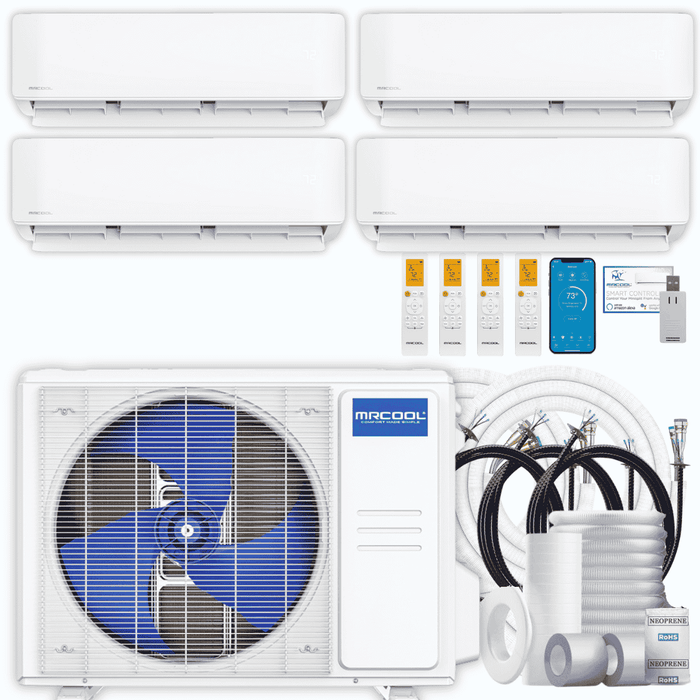 MRCOOL DIY 5th Gen 4-Zone 36,000 BTU Ductless Mini Split Air Conditioner & Heat Pump with Pre-Charged Line Sets (6K+6K+12K+12K), DIYM436HP