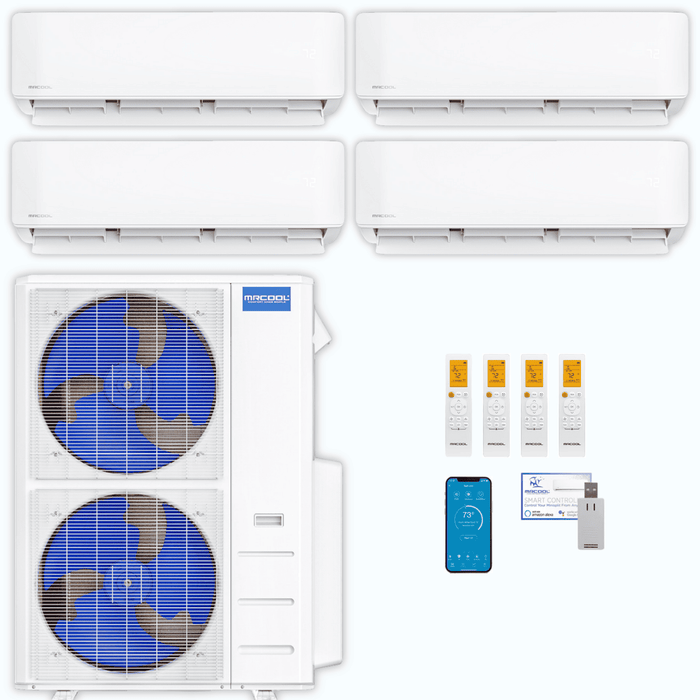 MRCOOL DIY 5th Gen 4-Zone 42,000 BTU Ductless Mini Split Air Conditioner & Heat Pump (9K+9K+12K+12K), DIY4-B-55HP