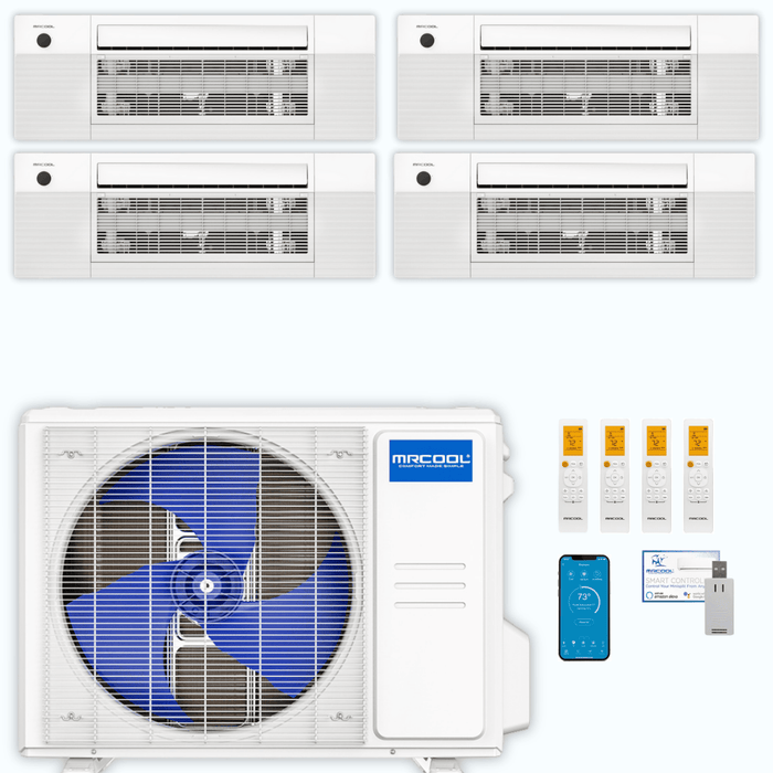 MRCOOL DIY 5th Gen 4-Zone 24,000 BTU Ceiling Cassette Ductless Mini Split Air Conditioner & Heat Pump (6K+6K+6K+6K), DIY4-BC-36HP