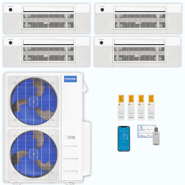 MRCOOL DIY 5th Gen 4-Zone 33,000 BTU Ceiling Cassette Ductless Mini Split Air Conditioner & Heat Pump (6K+9K+9K+9K), DIY4-BC-48HP