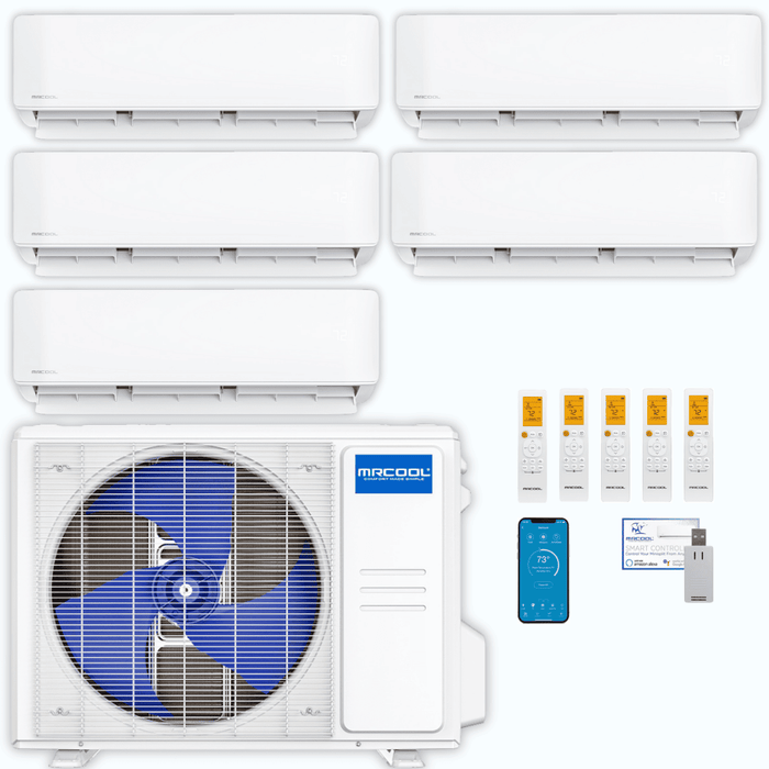 MRCOOL DIY 5th Gen 5-Zone 36,000 BTU Ductless Mini Split Air Conditioner & Heat Pump (6K+6K+6K+6K+12K), DIY5-B-36HP