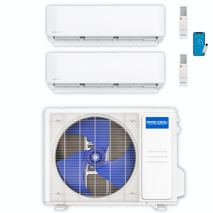 MRCOOL DIY Mini Split - 24,000 BTU 2 Zone Ductless Air Conditioner and Heat Pump, DIY-B-227HP1212