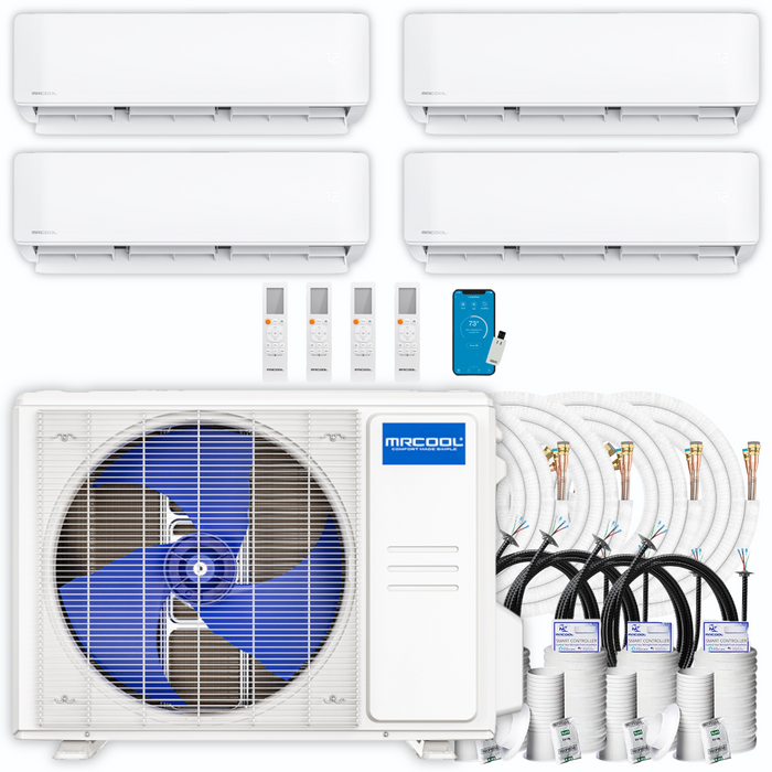 MRCOOL DIY Mini Split - 39,000 BTU 4 Zone Ductless Air Conditioner and Heat Pump with Line Sets, DIYM436HPW01C00