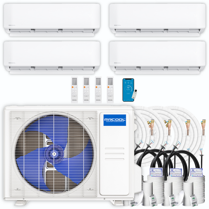 MRCOOL DIY Mini Split - 42,000 BTU 4 Zone Ductless Air Conditioner and Heat Pump with Line Sets, DIYM436HPW02C00