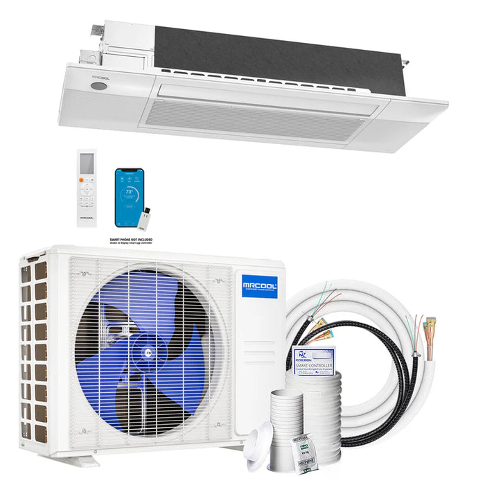 MRCOOL E Star DIY 4th Gen 18k BTU Ceiling Cassette Ductless Mini Split Heat Pump Complete System 208-230V/60Hz with 25 ft. Install Kit, DIY-18-HP-CASS-230C25