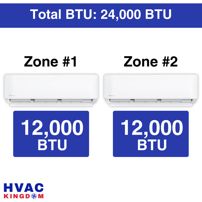 MRCOOL DIY Mini Split - 24,000 BTU 2 Zone Ductless Air Conditioner and Heat Pump, DIY-B-227HP1212