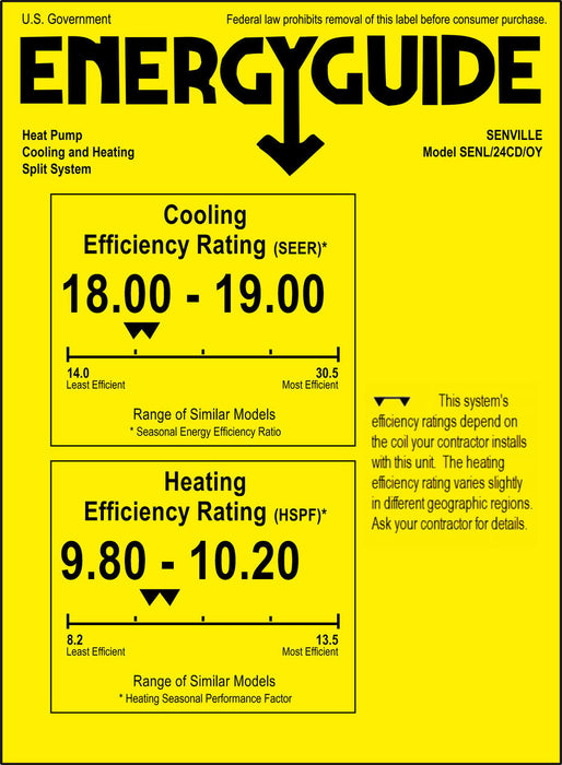 Senville LETO 24K BTU Mini Split Air Conditioner and Heat Pump Complete System 208-230V/60Hz, SENL/24CD